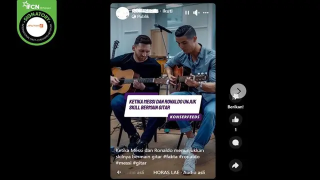 Kumpulan Video Hoaks Sepekan: Messi-Ronaldo Bermain Gitar hingga Gurita Raksasa Hancurkan Atap Mobil Mewah